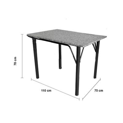 Mesa de Jantar Retangular Famais Noruega com 4 Cadeiras – Preta
