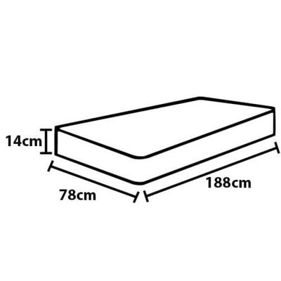 Colchão Solteiro Hellen Taurus One Face Espuma D28 14x78x188 cm - Marrom/Branco