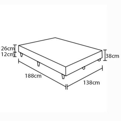 Base Box Casal Hellen Strong 38x138x188 cm - Vermelho