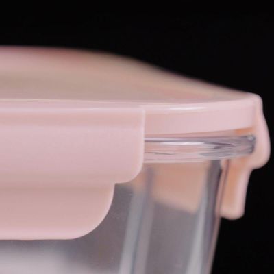Pote Hermético de Vidro Borossilicato 410ml Retangular Capuccino Uz Porta Mantimentos Marmita