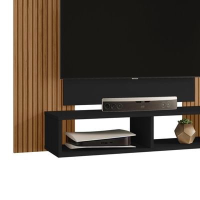 Painel Suspenso TV 48 Polegadas 120 Cm Navi Bechara Preto Fosco Ripado