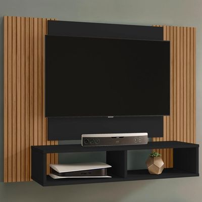 Painel Suspenso TV 48 Polegadas 120 Cm Navi Bechara Preto Fosco Ripado
