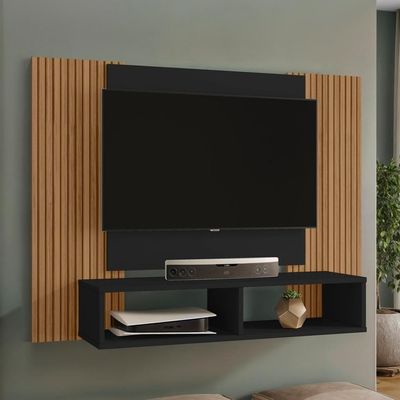 Painel Suspenso TV 48 Polegadas 120 Cm Navi Bechara Preto Fosco Ripado