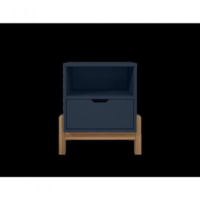 Mesa De Cabeceira C- Nicho E Gaveteiro Porta Itens Aurora Azul Cobalto