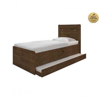 Cama Solteiro Bau Larissa Com Cama Auxiliar Dani Malbec