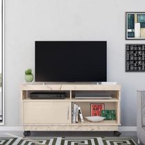 Rack Artur Com Porta Deslizante Calacata-off-white