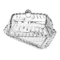 Manteigueira Retangular Wolff Império 17x9x8,5cm Cristal com Tampa Decorativa