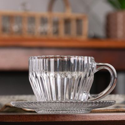 Conjunto 4 Xícaras de Café Wolff Império 110ml com Pires Cristal Design Clássico Transparente
