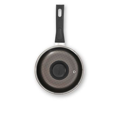 Panela Multiflon Gourmet 20cm 2,7L Antiaderente com Tampa de Vidro Vermelha