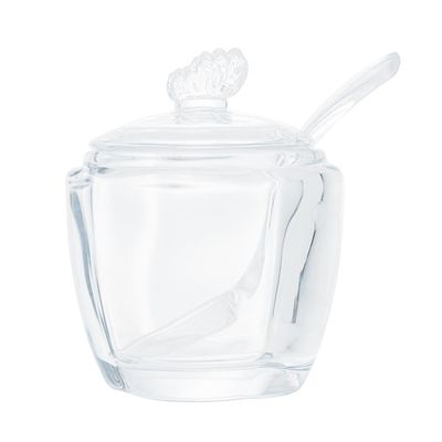 Açucareiro com Colher e Tampa Wolff Butterfly 130ml Vidro Transparente