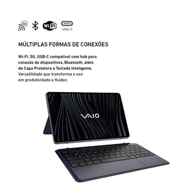 Tablet Vaio TL12 128GB 8GB RAM 5G Teclado Magnético E Caneta Tela Amoled 12.6” 2.5K Preto