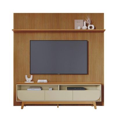Kit Luna Painel E Rack Com Painel Cumaru/opala