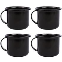 Jogo 4 Canecas Esmaltadas Retrô 90ml Xícaras Ágata Para Café Chá