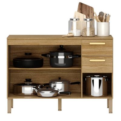 Balcão Urbino 3 Gavetas 1 Porta C/ Tampo Freijó Freijó