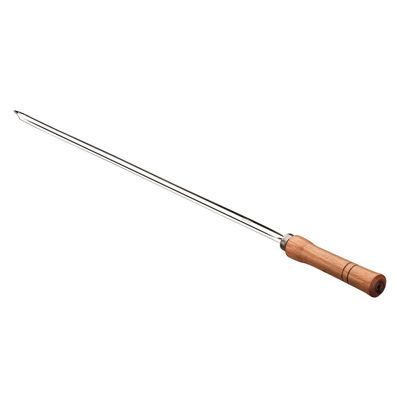 Conjunto de Grelha para Coraçãozinho e Espetos Simples Utimil em Aço Cromado, Aço Inox e Madeira  3 Peças