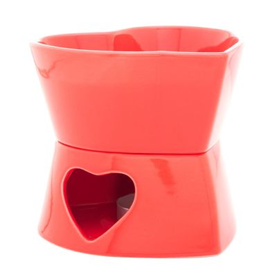 Aparelho de Fondue 4 Peças Wolff Coração para Duas Pessoas Vermelho - 400ml Vermelho