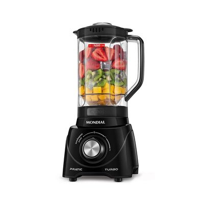 Liquidificador Mondial L-98-B Pratic Turbo com 2 Velocidades e Função Pulsar 550W - Preto Preto / 220