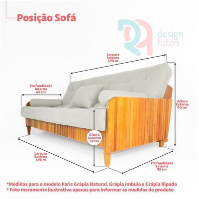 Sofá Cama Paris Ripado Branco Acquablock Azul Royal Nobre