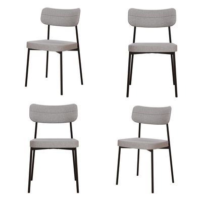 Cadeira Mynna Fixa C/4 Pes 525 X 470 X 790 Mm C/4 Un. Corriente Cinza Claro Corriente Cinza Claro