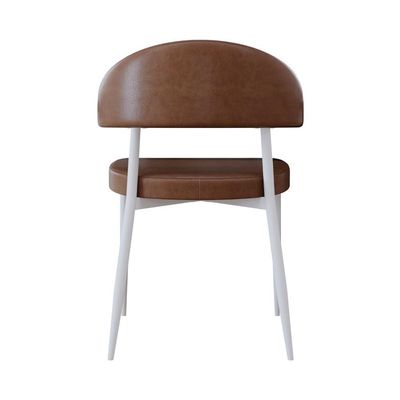 Cadeira Bless Fixa C/4 Pés 53 X 55 X 78cm Pés Brancos. Courino Whisky Courino Whisky