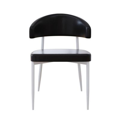 Cadeira Bless Fixa C/4 Pés 53 X 55 X 78cm Pés Brancos. Courino Preto Courino Preto