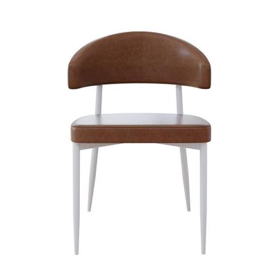 Cadeira Bless Fixa C/4 Pés 53 X 55 X 78cm Pés Brancos. Courino Whisky Courino Whisky