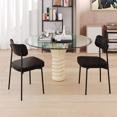 Cadeira Mynna Fixa C/4 Pes 525 X 470 X 790 Mm C/2 Un. Preto Preto