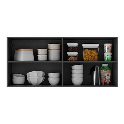 Armário Aéreo Cozinha 120 Cm 2 Portas Mp3682.895 Preto