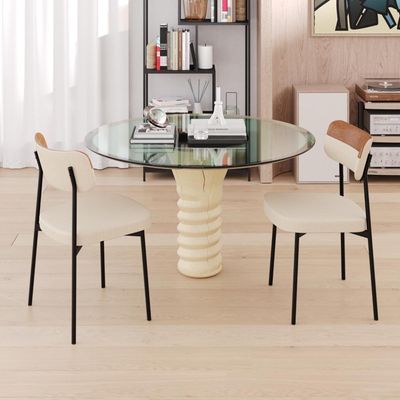 Cadeira Mynna Fixa C/4 Pes 525 X 470 X 790 Mm C/1 Un. Aramelo Crt Areia/courino Caramelo