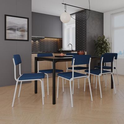 Cadeira Fit Fixa C/4 Pes 475 X 505 X 810 Mm C/3 Un Pés Brancos. Azul Celeste Azul Celeste