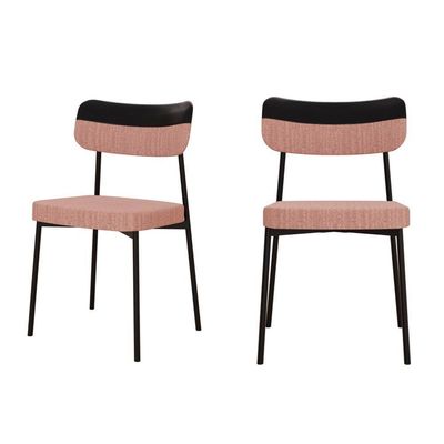Cadeira Mynna Fixa C/4 Pes 525 X 470 X 790 Mm C/2 Un. Preto Linked Rosa/courino Preto