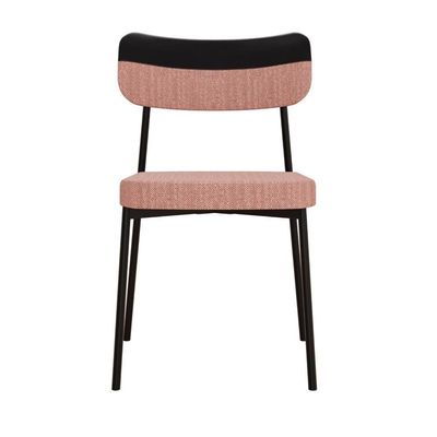 Cadeira Mynna Fixa C/4 Pes 525 X 470 X 790 Mm C/2 Un. Preto Linked Rosa/courino Preto