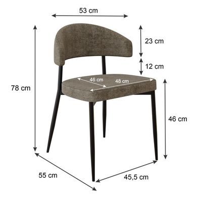Cadeira Bless Fixa C/4 Pés 53 X 55 X 78cm. Lautrec Marrom Lautrec Marrom