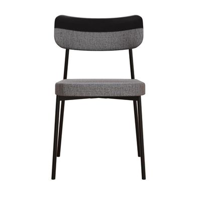 Cadeira Mynna Fixa C/4 Pes 525 X 470 X 790 Mm C/4 Un. Preto Crt Cinza/courino Preto