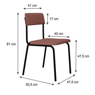 Cadeira Fit Fixa C/4 Pes 475 X 505 X 810 Mm C/2 Un. Linked Rosa Linked Rosa
