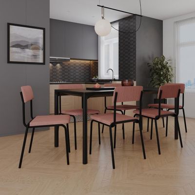 Cadeira Fit Fixa C/4 Pes 475 X 505 X 810 Mm C/2 Un. Linked Rosa Linked Rosa