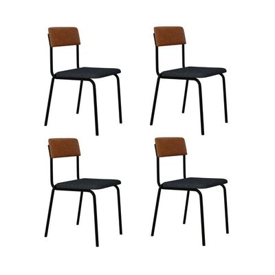 Cadeira Fit Fixa C/4 Pes 475 X 505 X 810 Mm C/4 Un. Caramelo Crt Cinza/courino Caramelo