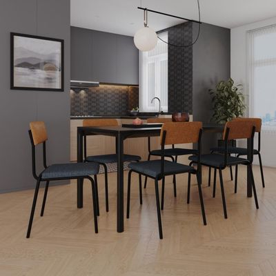 Cadeira Fit Fixa C/4 Pes 475 X 505 X 810 Mm C/4 Un. Caramelo Crt Cinza/courino Caramelo