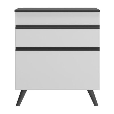 Balcão Cozinha Para Cooktop 70Cm 1 Porta Branco/preto