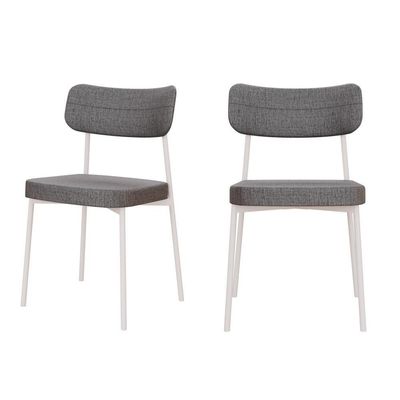Cadeira Mynna Fixa C/4 Pes 525 X 470 X 790 Mm C/2 Um Pés Brancos. Corriente Cinza Corriente Cinza