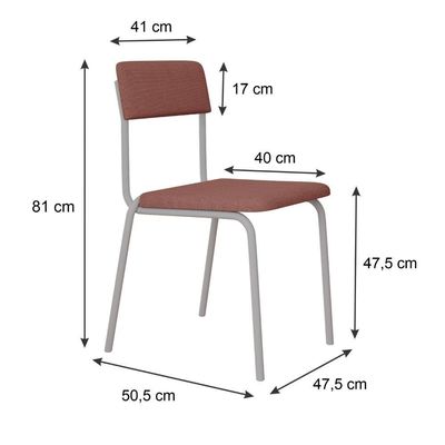Cadeira Fit Fixa C/4 Pes 475 X 505 X 810 Mm C/4 Un Pés Brancos. Tulipa Rose Tulipa Rose