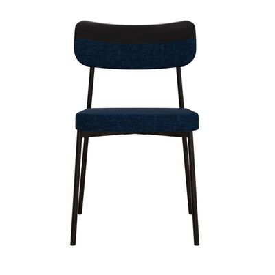 Cadeira Mynna Fixa C/4 Pes 525 X 470 X 790 Mm C/2 Un. Preto Corriente Azul/courino Preto