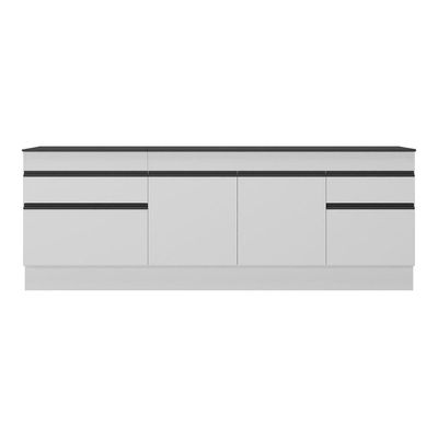 Kit 2 Balcões Gabinete Pia 150cm E Cooktop 70cm Branco/preto