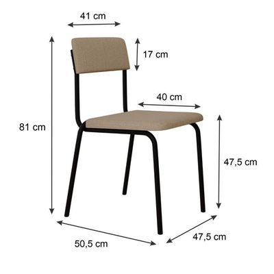 Cadeira Fit Fixa C/4 Pes 475 X 505 X 810 Mm C/2 Un. Corriente Areia Corriente Areia