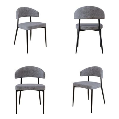 4 Unidades Cadeira Bless Fixa C/4 Pés 53 X 55 X 78cm. Lautrec Cinza Lautrec Cinza