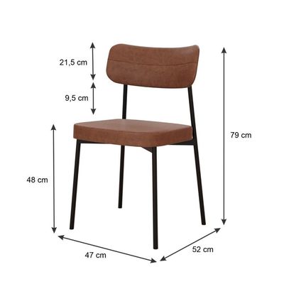 Cadeira Mynna Fixa C/4 Pes 525 X 470 X 790 Mm C/1 Un. Courino Whisky Courino Whisky