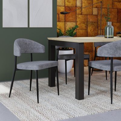4 Unidades Cadeira Bless Fixa C/4 Pés 53 X 55 X 78cm. Lautrec Cinza Lautrec Cinza