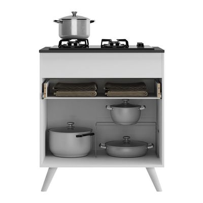 Balcão Cozinha Para Cooktop 70 Cm 1 Porta Mp3706.891 Branco