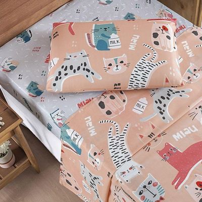 Jogo De Cama Lençol Bouti Infantil Kids Solteiro 03 Peças 100% Poliéster - Gatinha