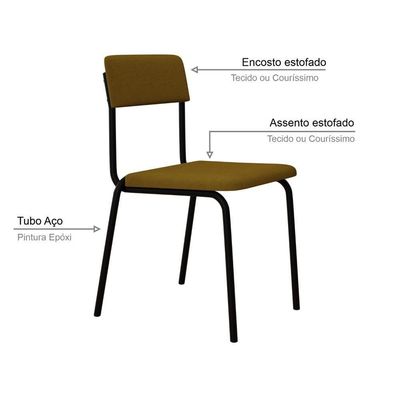 Cadeira Fit Fixa C/4 Pes 475 X 505 X 810 Mm C/3 Un. Mostarda Mostarda